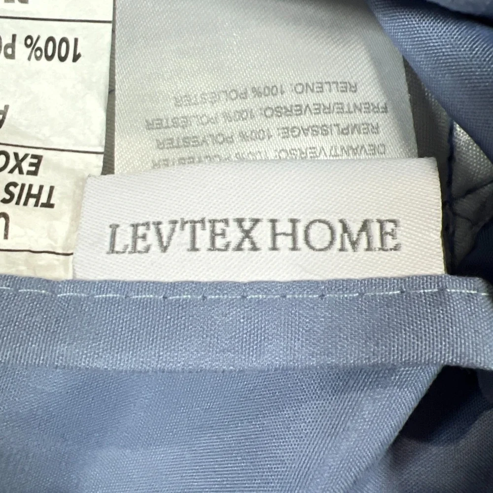 Set Of 2 Levtex Home Pillow Sham Standard Blue Quilted Diamond Bedding Cover